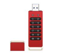 Hanzete - Chiavetta USB crittografata da 64 GB, AES256-bit, con password hardware, blocco automatico per protezione personale, guscio in lega di alluminio, tastiera con crittografia