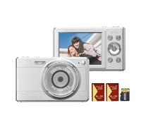 Hanzete - Fotocamera digitale 1080p, 56 MP, schermo IPS da 2,88 pollici, zoom digitale 8x, messa a fuoco automatica, anti-vibrazione, rilevamento del viso, con scheda di memoria da 32 GB, 2 batterie,