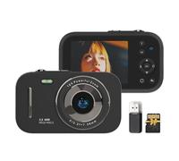Hanzete - Fotocamera digitale portatile 1080p, 48 MP, doppia lente, schermo IPS da 2,8 pollici, per giocare e ascoltare musica, batteria integrata con lettore di schede USB da 32 GB, per compleanno,
