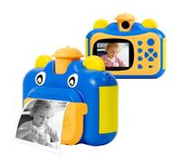 Hanzete - Fotocamera istantanea per bambini, 1080p, 12 MP, girevole a 180°, con schermo IPS da 2,4", registratore video con filtri carini, messa a fuoco automatica con rotoli di carta, memoria da 32