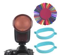 Hanzete - Kit di filtri per flash a testa tonda in gel per fotocamera, kit di filtri per correzione del colore, per flash Speedlight H200R serie V1, con custodia