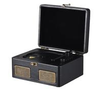 Hanzete - Lettore CD retrò multifunzione Tray-T o giradischi, lettore CD portatile con telecomando, 2 altoparlanti integrati, ricaricabile, wireless, per la casa