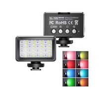 Hanzete - Luce di riempimento impermeabile RGB per immersioni, 2700 K-9000 K, mini luce video a LED, batteria integrata da 40 m, per fotografia subacquea e video