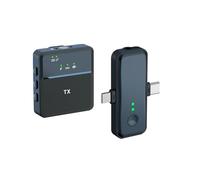 Hanzete - Microfono lavalier wireless 2,4 G, con chip integrato di riduzione del rumore, plug and play, professionale, per registrazione video, telefoni, computer, laptop, fotocamere