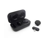 Hanzete - Microfono professionale senza fili da bavero, microfono a clip, con riduzione del rumore, plug and play, leggero, doppio microfono di tipo C, ricaricabile, per telefoni cellulari,
