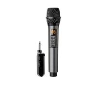 Hanzete - Microfono wireless con microfono portatile, UHF, professionale, per home cinema, karaoke, chiesa, discorso, festa di nozze, canto Plug and Play, microfono wireless ricaricabile