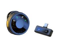 Hanzete Microfono wireless da bavero doppio microfono a clip Plug and Play Riduzione del rumore Nessun ritardo Ricevitore di tipo C con pulsante connettore Microfono a forma di disco per telefono