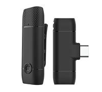 Hanzete - Microfono wireless Lavalier a clip da 2,4 GHz, trasmettitore ricevitore per video live vlog ricodifica intervista