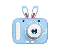 Hanzete - Mini fotocamera digitale per bambini, 1080p, con doppio obiettivo, schermo IPS da 2,0 pollici, batteria integrata, cornici per foto carine, giochi interessanti, con laccetto da collo, per