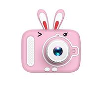 Hanzete - Mini fotocamera digitale per bambini, 1080p, con doppio obiettivo, schermo IPS da 2,0 pollici, batteria integrata, cornici per foto carine, giochi interessanti, con laccetto da collo, per