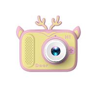 Hanzete - Mini fotocamera digitale per bambini, 1080p, con doppio obiettivo, schermo IPS da 2,0 pollici, batteria integrata, cornici per foto carine, giochi interessanti, con laccetto da collo, per