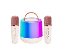 Hanzete - Mini macchina per karaoke con microfono e altoparlanti wireless, set con 2 microfoni, set per karaoke domestico, set per karaoke, per casa, karaoke, per casa, karaoke, feste di compleanno,