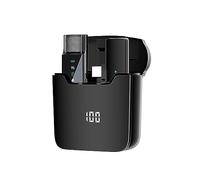 Hanzete - Mini microfono lavalier wireless per telefono cellulare, omnidirezionale a 360°, con display riduzione del rumore, compatibile con smartphone Android di tipo C, tablet, per YouTube,