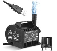Hanzete - Mini pompa dell'acqua da 5 V con 4 marce on/off, funzione di accelerazione e decelerazione, portata massima 600 l/h, sollevamento 2,2 m, cavo di ricarica USB da 2 m e base a ventosa per