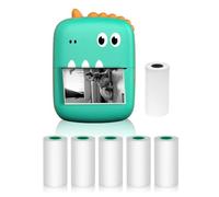 Hanzete - Mini stampante termica multifunzione portatile, per stampa istantanea senza inchiostro, supporto connessione BT per smartphone, con 1 rotolo di carta da 57 mm + 5 rotoli di carta