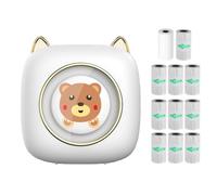 Hanzete - Mini stampante termica portatile, connessione wireless BT, 203 DPI, per etichette per immagini, fai da te, elenchi di appunti, diari, ricevute, adesivo istantaneo, con 1 rotolo di carta