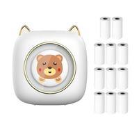 Hanzete - Mini stampante termica portatile, connessione wireless BT, 203 DPI, per etichette per immagini, fai da te, artigianato, elenco, note, diario, ricevute, adesivo istantaneo, con 11 rotoli di