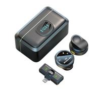Hanzete One-Trigger-Two - Microfono wireless da 2,4 G, con clip per smartphone, con cancellazione del rumore, monitoraggio in tempo reale, batteria integrata con custodia di ricarica, ricambio per