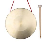 Hanzete - Piatti da gong da 22 cm, in ottone e rame, strumenti a percussione con martello rotondo