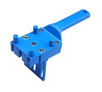 Hanzete Quick Wood Doweling Jig ABS Plastica Handheld Pocket Hole Jig Fit 6/8/10mm Bit Hole Puncher Per Carpenteria Tasselli Giunti Guida Metallo Manica Blu