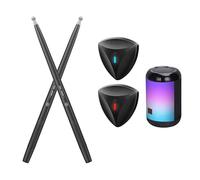 Hanzete - Set di bacchette per batteria elettrica Virtual Air, bacchette e pedali e altoparlante con adattatore Bluetooth, set di batteria elettrica per bambini, principianti e adulti