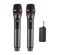 Hanzete - Sistema ricevitore wireless con microfono portatile, anti-ulula, per home cinema, karaoke, chiesa, discorso, festa di nozze, canto, microfono wireless ricaricabile, compatibile con