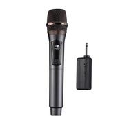Hanzete - Sistema ricevitore wireless con microfono portatile, anti-ulula, per home cinema, karaoke, chiesa, discorso, festa di nozze, canto, microfono wireless ricaricabile, compatibile con