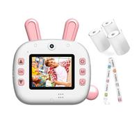Hanzete - Stampante termica istantanea per bambini, schermo da 2,4 pollici, fotocamera digitale da 12 MP, supporto per timer, messa a fuoco automatica, registrazione video 1080FHD, stampa termica