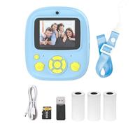 Hanzete - Stampante termica istantanea per bambini, schermo da 2,4 pollici, supporto per fotocamera digitale, timer, registrazione video 1080p/720p, stampa termica senza inchiostro, con 3 rotoli di
