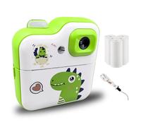 Hanzete - Stampante termica istantanea per bambini, schermo da 2,4 pollici, supporto per fotocamera digitale, timer di ripresa, registrazione video 1080p, stampa termica senza inchiostro, con 3 rotoli