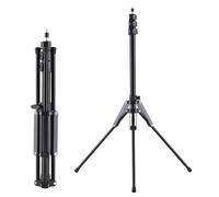 Hanzete - Treppiede regolabile da 189 cm, supporto per luce video, materiale in lega di alluminio, 3 sezioni regolabili, capacità di carico 5 kg, con vite filettata da 1/4" per video LED, Flaah Light,