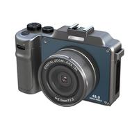 Hanzete - Videocamera digitale portatile HD da 3", 4K, con supporto hot shoe e foro filettato da 1/4", doppia lente da 48 MP, zoom digitale 18x, messa a fuoco automatica, rilevamento del viso,