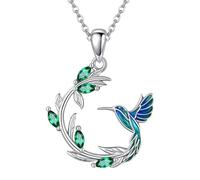 Hao Wu Xuan 1 pz Squisito Colibrì Verde Cristallo Piccola Foglia Ciondolo Collana Moda Donna Gioielli quotidiani Regalo Perfetto per la Famiglia