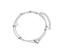 Hao Wu Xuan 2025 Trendy Coreano Doppio Amore Cuore Cavo Perlina Rotonda Regolabile Romantico Dichiarazione Gioielli Regalo per Le Donne