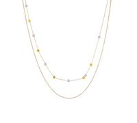 Hao Wu Xuan 316L Acciaio Inox Cubo Oro Perla Collana per Le Donne Ragazza Moda Multistrato Catena Impermeabile Gioielli Regalo