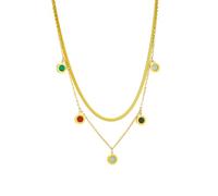 Hao Wu Xuan 316L Collana Rotonda in Acciaio Inox Colorato con Numeri Romani per Le Donne Catene alla Moda 2in1 Gioielli Non Sbiadito Regali