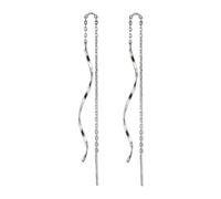 Hao Wu Xuan Accessori per Le Donne Orecchini infilatori con Nappa Lunga per Le Donne Orecchino a Catena Lunga Semplice a Forma di Onda Regalo di Gioielli per Feste di Nozze