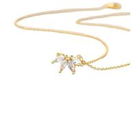 Hao Wu Xuan Acciaio Inox Occhio di Cavallo Zircone Quattro Foglia Petalo Collane per Le Donne Girocollo Accessorio Ragazza Partito Gioielli Regalo