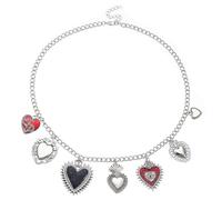 Hao Wu Xuan Acciaio Inox Smalto Rosso Nero Sacro Cuore Pendente Collana per Le Donne Amuleto Dio Corona Catena Cristiano Holic Gioielli