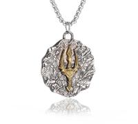 Hao Wu Xuan Ancora Catena Cubana Nordic Neptune Poseidon Tridente Arpione Ciondolo Uomini Antica Grecia Corda Catena Collana Punk Motociclista Gioielli Regalo Sviluppare Catena