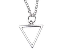 Hao Wu Xuan Antico colore argento 18x16mm geometrico triangolo cavio con pendente per donne collare a collare