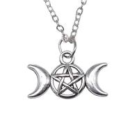 Hao Wu Xuan Antico colore argento 22x13mm La Dea della Luna e delle Stelle, pendente per donne, collane collare, collana, collare a collo