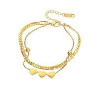 Hao Wu Xuan Bracciale a Doppio Strato d'Amore in Acciaio Inossidabile per Le Donne Regalo di Gioielli di San Valentino