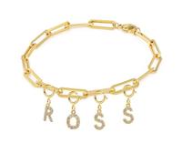 Hao Wu Xuan Bracciale Personalizzato Nome Fai da Te Lettera Iniziale Ciondolo Bracciale di Colore Oro Bracciale in Acciaio Inossidabile Twist Bracciale a Catena Cubana per Le Donne