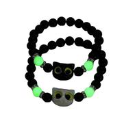 Hao Wu Xuan Bracciali di Corrispondenza Coppie Donne Uomini Luminoso Carino Gatto Amicizia Bracelete Nero Bianco Testa di Gatto Braccialetti Glow in The Dark Regalo