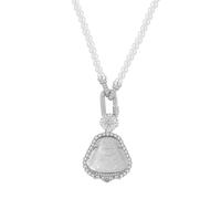 Hao Wu Xuan Buddha Collana Argento intarsiati Diamanti Paperclip Universale Perla Catena Chiusura Naturale calcedonio Ciondolo Gioielli Regalo