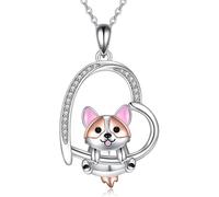 Hao Wu Xuan Carino Corgi Cuore Ciondolo Collana per Le Donne di Modo Pet Dog Animal Gioielli Signore Decorazione del Partito Ragazze Regalo di Compleanno