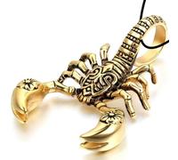 Hao Wu Xuan Catena a Corda Collana Vintage Europea e Americana per Uomini Ciondolo del Re Scorpione con Cordino in Pelle, Collana Corta Femminile Regalo per Gioielli Unisex