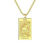 Hao Wu Xuan Catena di Corda Leone Forza Collana dei Tarocchi Amuleto Arcano Maggiore Uomini Sintesi Collana Carte dei Tarocchi Regalo di Gioielli