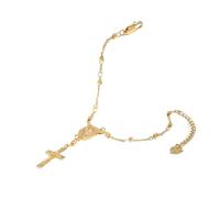Hao Wu Xuan Cattolico Cubico Rosario Croce Perline Link Bracciali, Ovale Gesù Coss Gioielli, Religione Bracciale